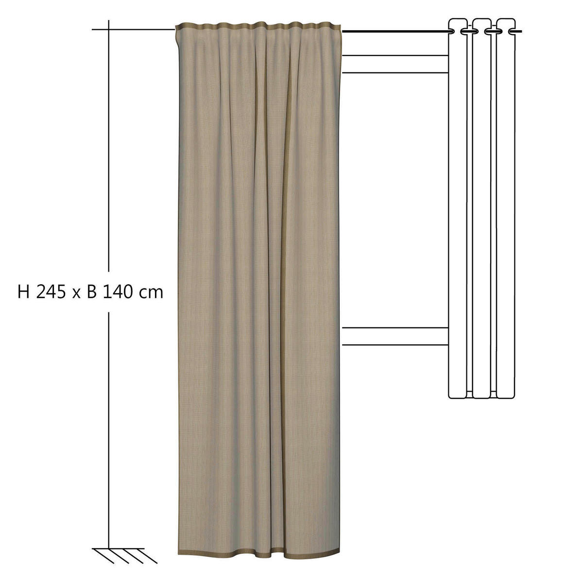FERTIGVORHANG halbtransparent  - Kupferfarben, Basics, Textil (140/245cm) - Fuggerhaus