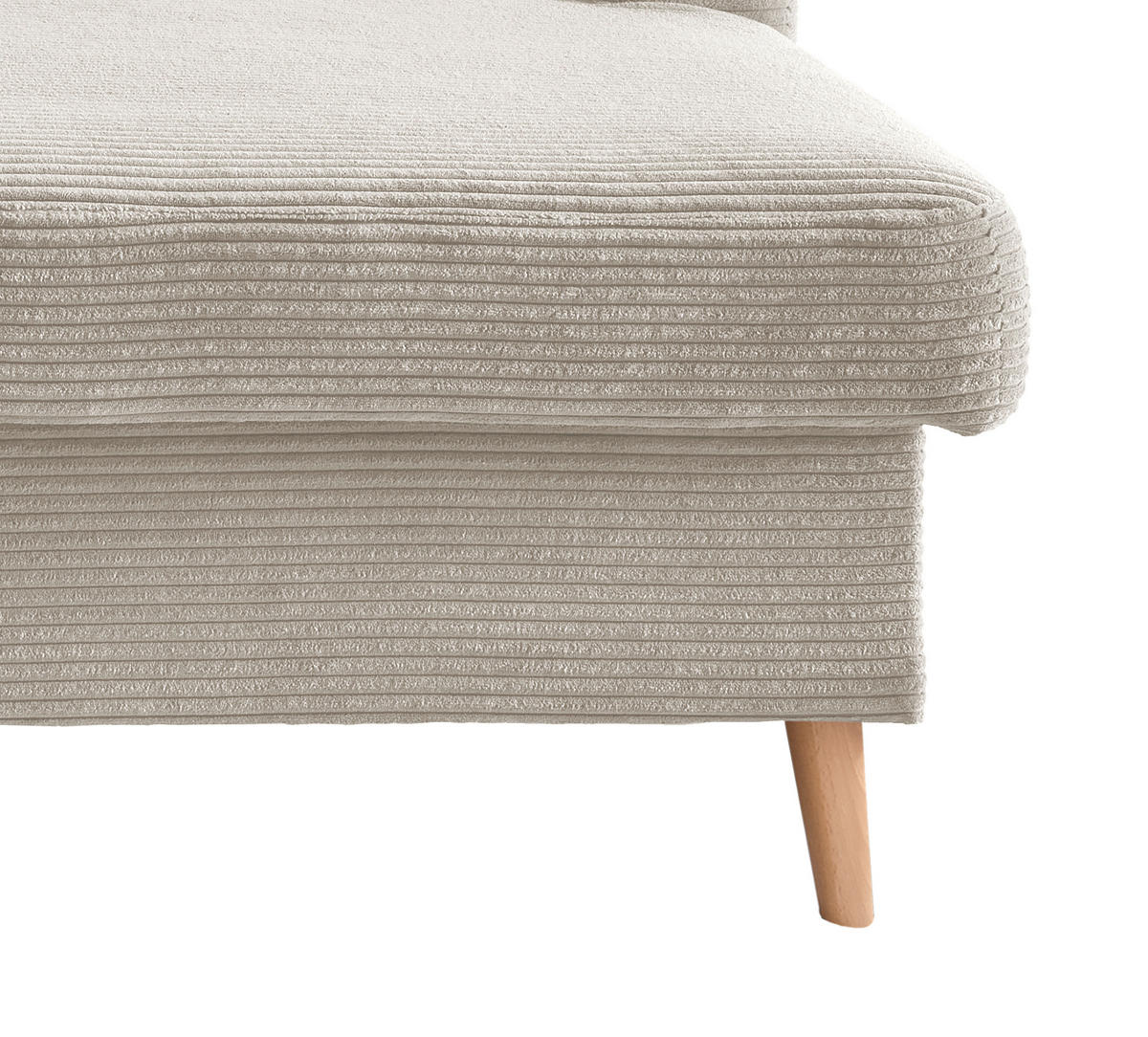ECKSOFA in Cord Beige  - Beige/Naturfarben, Design, Holz/Textil (228/150cm) - P & B
