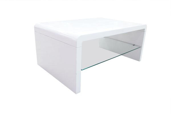 KLUB STOČIĆ 90/40/60 cm bela - bela, Dizajnerski, staklo/pločasti materijal (90/40/60cm) - Xora