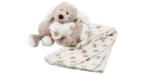 SCHMUSEDECKE Dog & Star  90/75 cm  - Taupe/Weiß, Basics (90/75cm) - My Baby Lou
