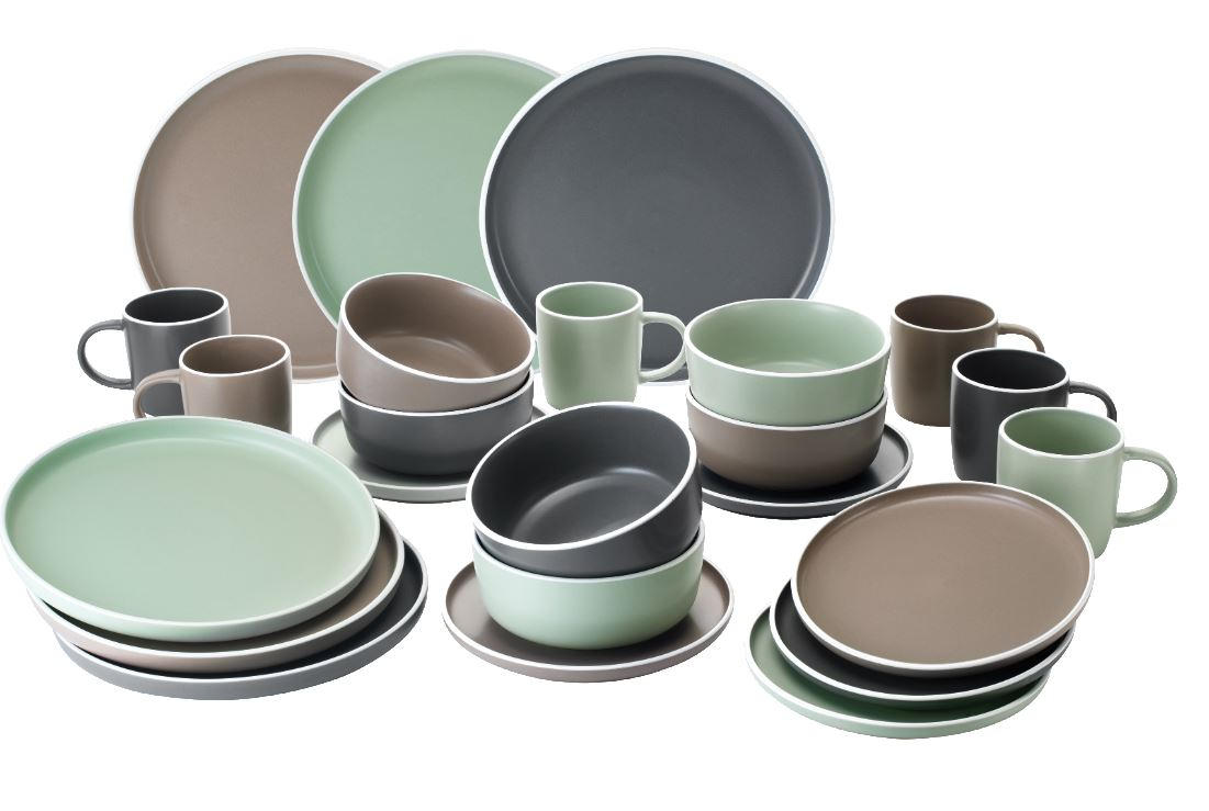 KOMBISERVICE 24-teilig LASSE - Taupe/Grau, Design, Keramik - Van Well
