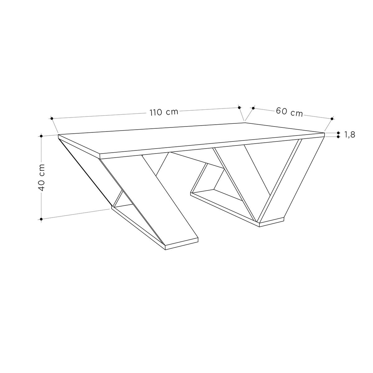 COUCHTISCH in Holzwerkstoff  - Weiss, Design, Holzwerkstoff (120/40/60cm) - Livetastic