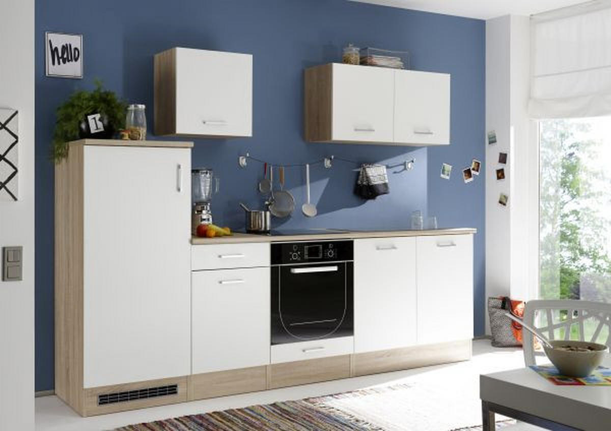 BLOK KUHINJA BEZ APARATA  bela, sonoma hrast  - sonoma hrast/bela, Moderno, pločasti materijal (270/195/60cm) - Xora