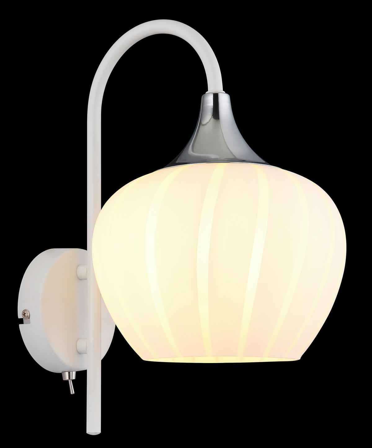STENSKA SVETILKA   ///230 V/E27 - barve kroma/bela, Konvencionalno, kovina/steklo (18/25/32cm) - Globo