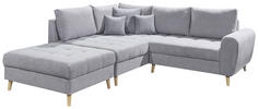 TABURETKA, textil, kompozitné drevo, 106/48/80 cm - farby borovice/svetlosivá, Konventionell, drevo/kompozitné drevo (106/48/80cm) - MID.YOU