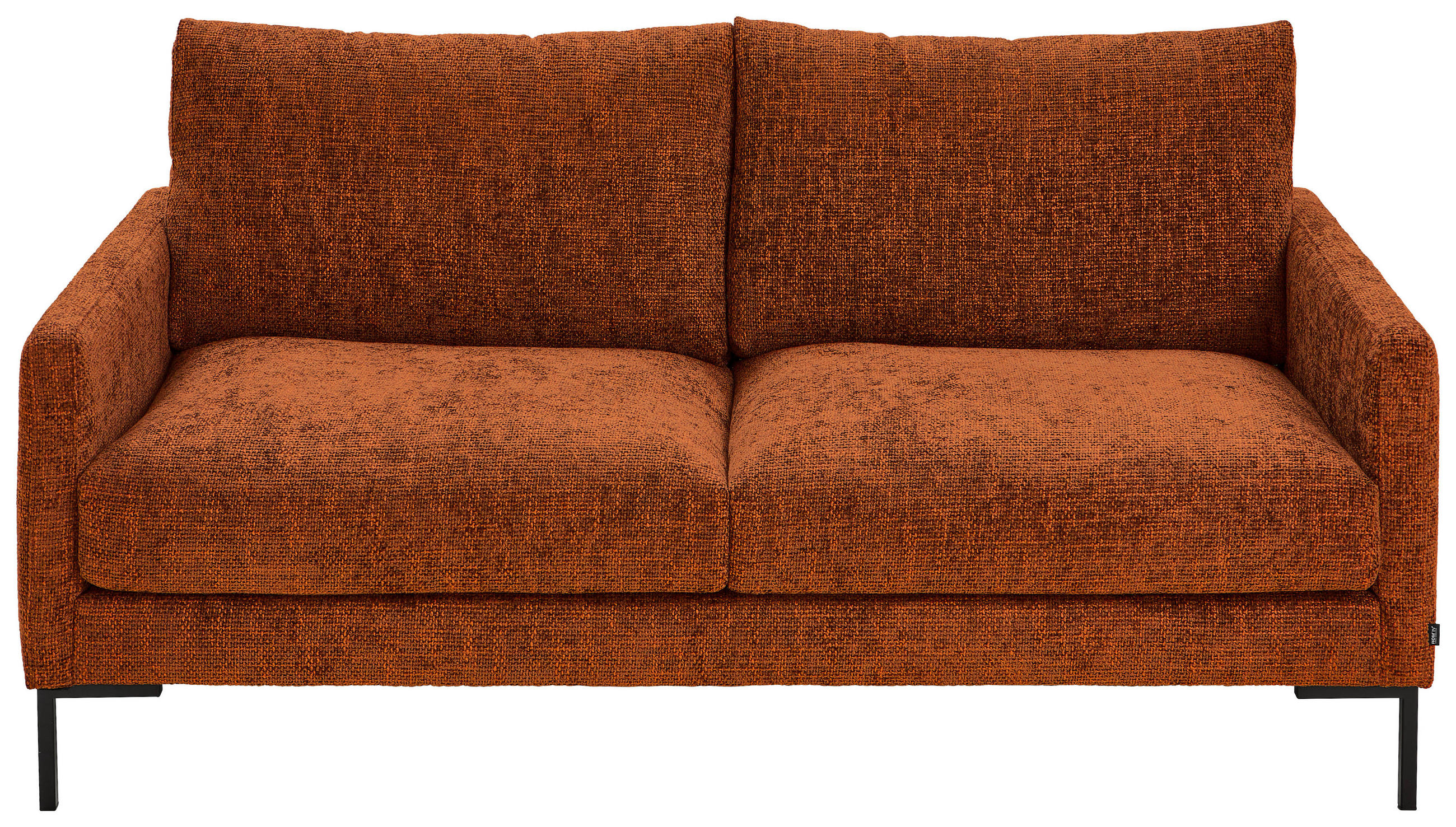 2,5-SITZER Webstoff Orange  - Schwarz/Orange, KONVENTIONELL, Textil/Metall (176/78/90cm) - Hom`in
