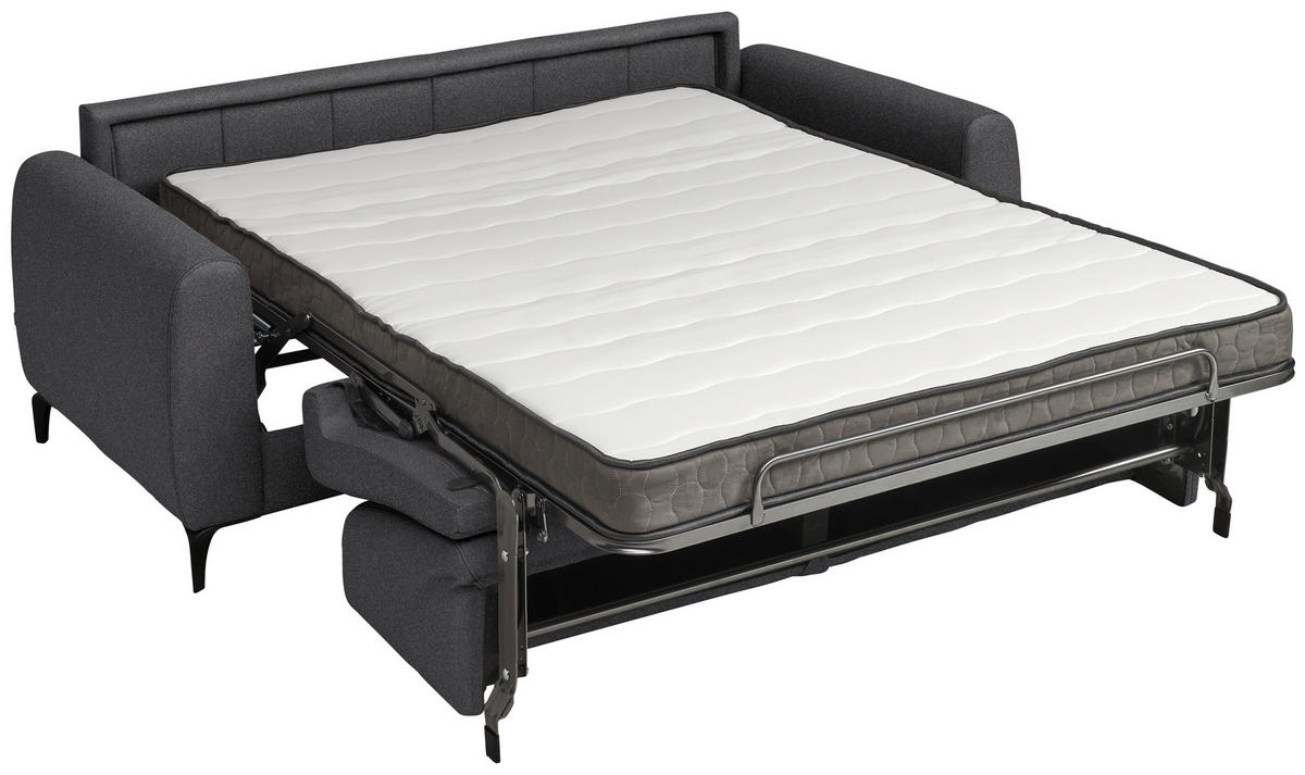SCHLAFSOFA Flachgewebe Anthrazit  - Anthrazit/Schwarz, Konventionell, Holz/Textil (203/88/102cm) - Novel
