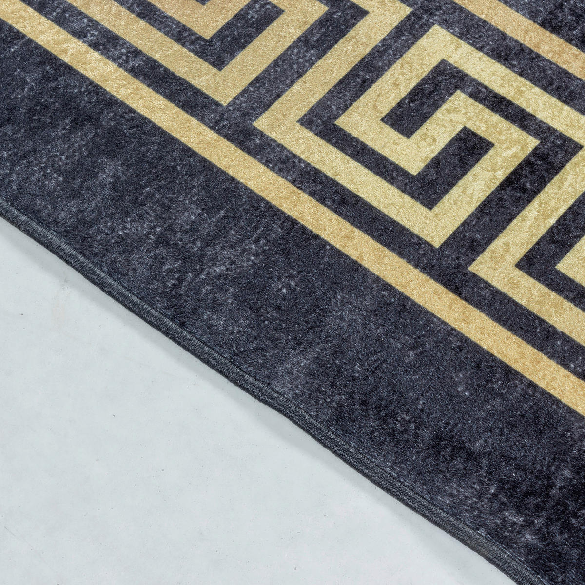 FLACHWEBETEPPICH 80/150 cm Fiesta Schwarz, Goldfarben  - Goldfarben/Schwarz, Design, Leder/Textil (80/150cm) - Novel