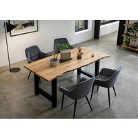 TISCHGRUPPE Grau, Naturfarben  - Naturfarben/Grau, MODERN, Holz/Textil (160/85/76,5cm) - Livetastic