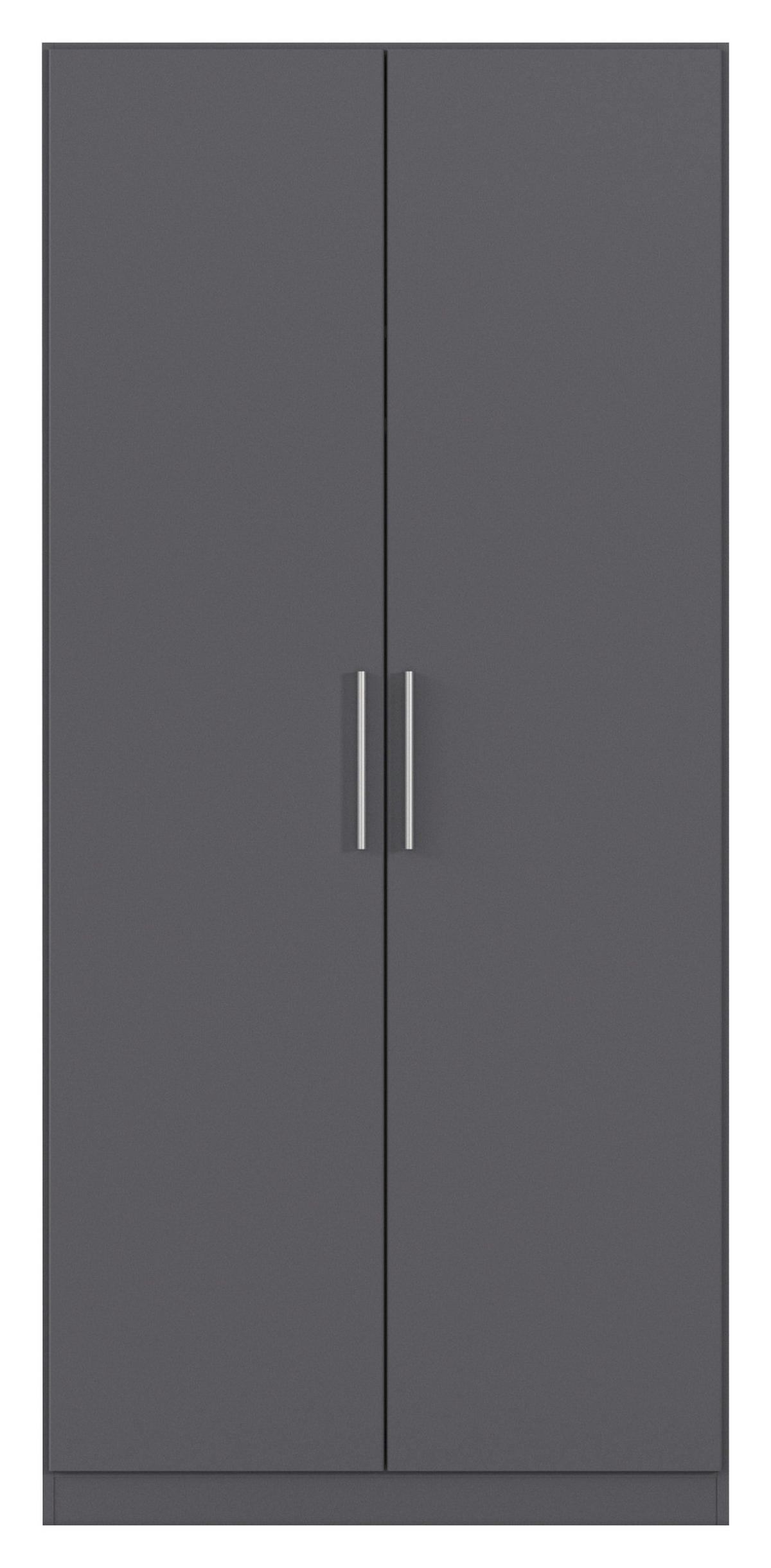 DREHTÜRENSCHRANK 91/197/54 cm,  in Grau, 2-türig  - Alufarben/Grau, KONVENTIONELL, Holzwerkstoff/Kunststoff (91/197/54cm) - home24