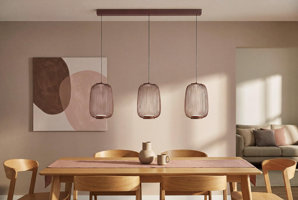 LED-HÄNGELEUCHTE 102,5/22,5/50-150 cm    - Braun, Design, Kunststoff/Metall (102,5/22,5/50-150cm) - Dieter Knoll