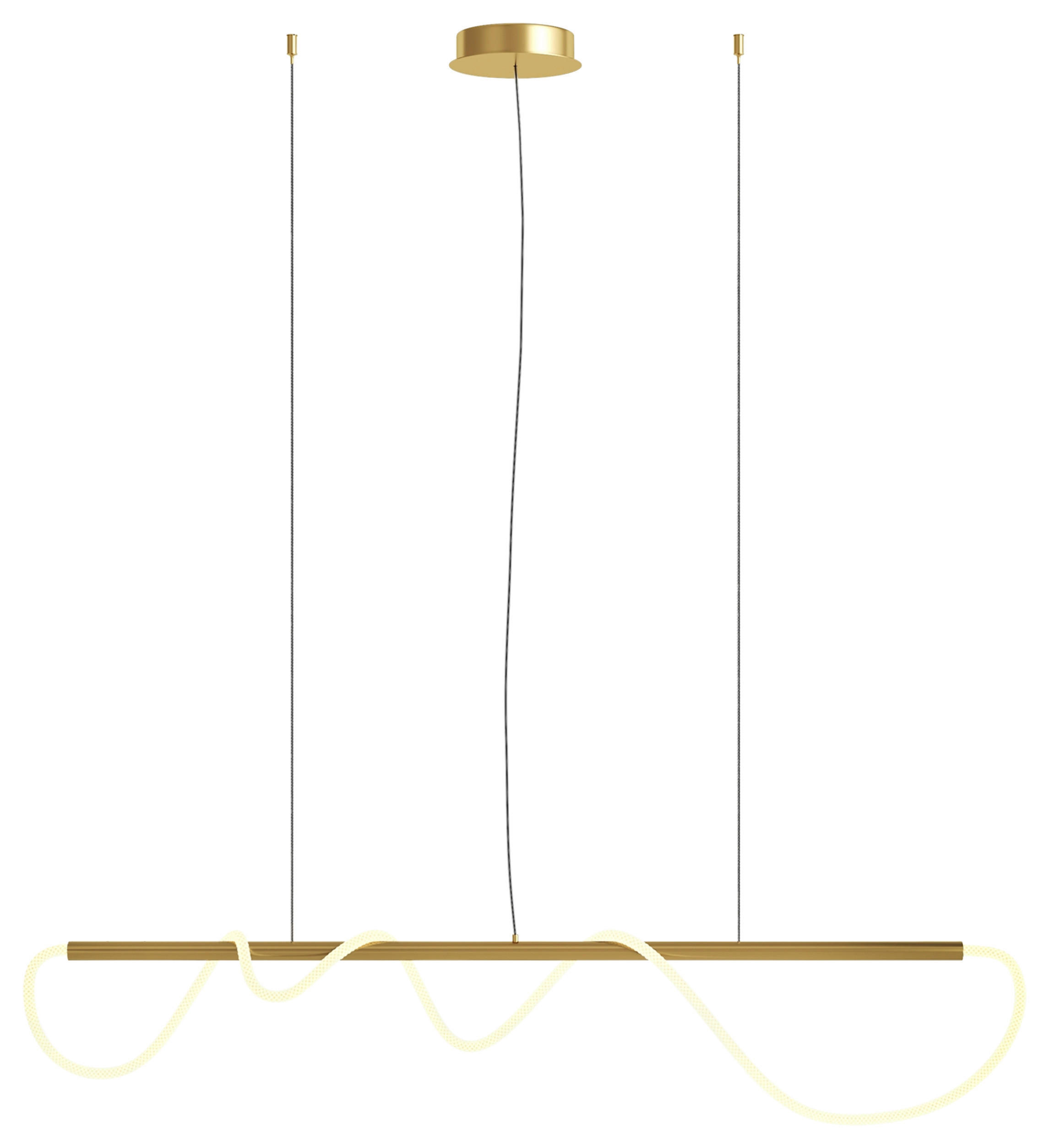 VISEČA NIHALNA SVETILKA    18/150 cm         30 W  - zlate barve, Basics, kovina/umetna masa (18/150cm) - MAYTONI