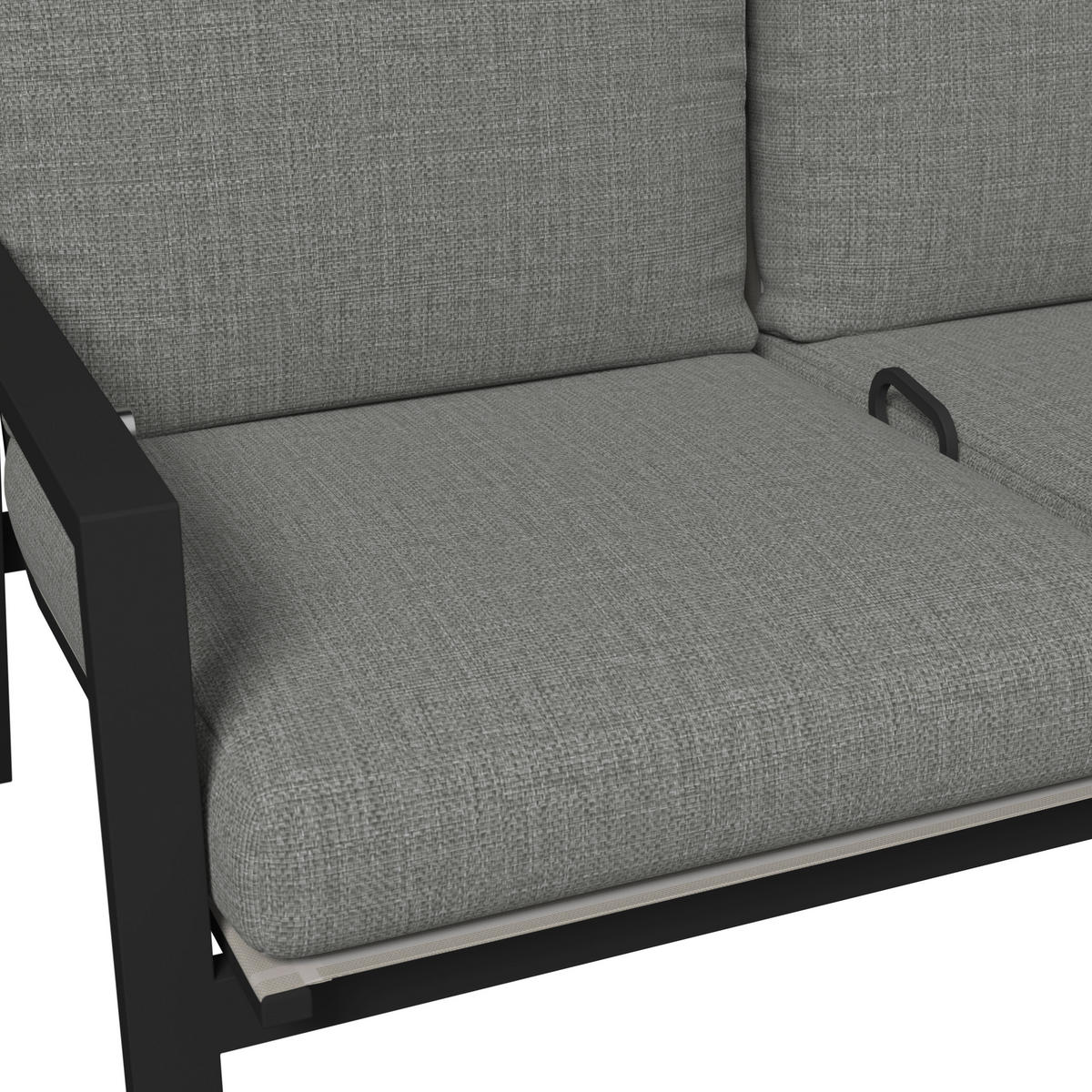 3-SITZER-BANK 196/97/87 cm  in Anthrazit, Grau  - Anthrazit/Grau, Design, Textil/Metall (196/97/87cm) - Amatio