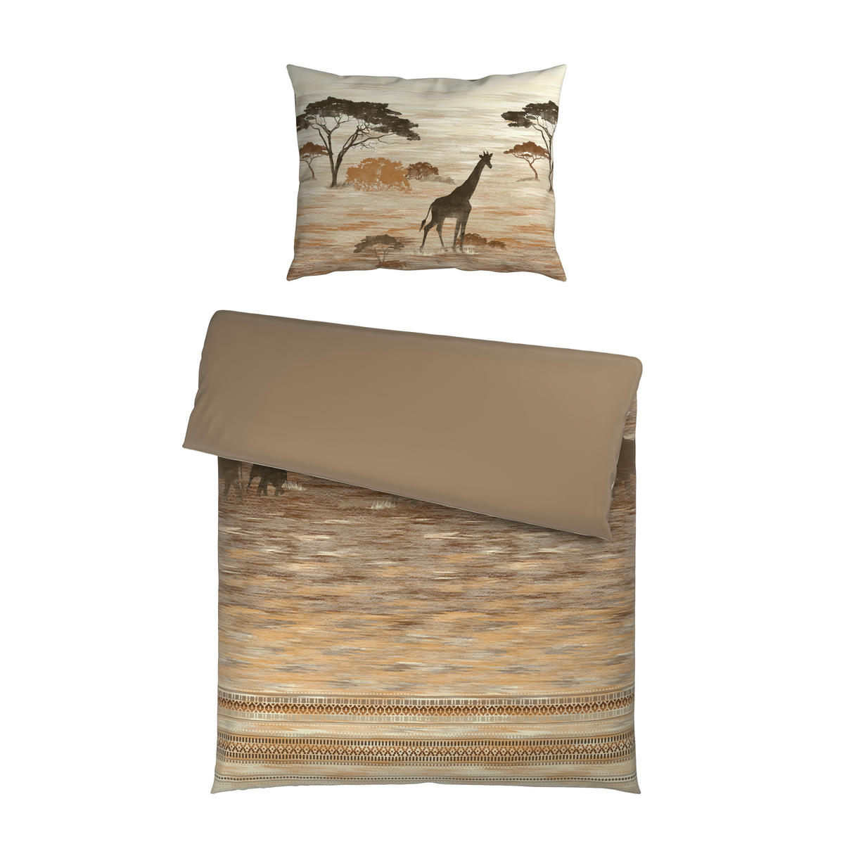 POSTELJINA SA DVA LICA AFRICA 140/200 cm saten sivobraon  - sivobraon, tekstil (140/200cm) - Esposa