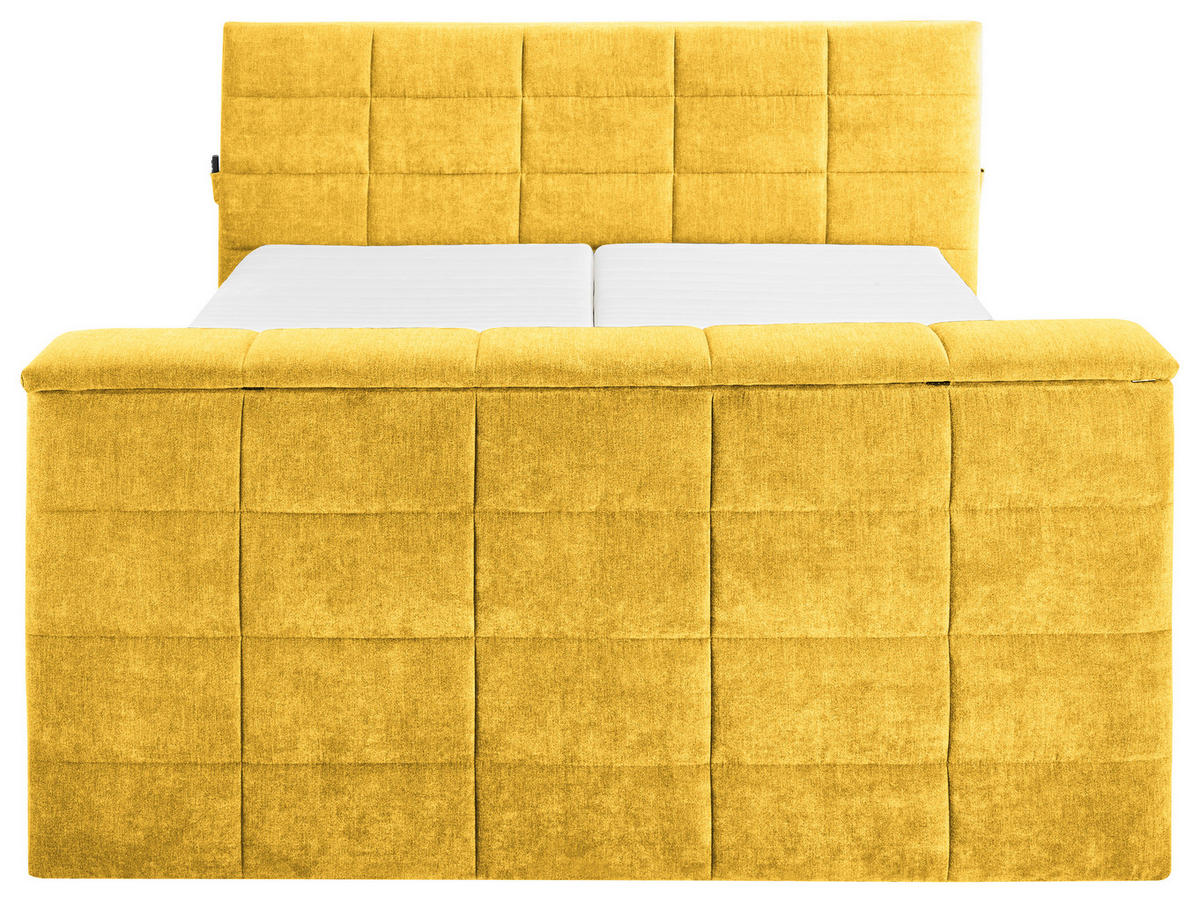 BOXSPRING-ÁGY 180/200 cm  sárga  - sárga, Konventionell, textil (180/200cm) - Carryhome