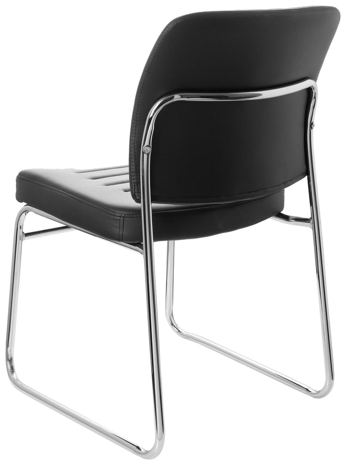 BESUCHERSTUHL Schwarz, Chromfarben  - Chromfarben/Schwarz, MODERN, Textil/Metall (47/85/51cm) - MID.YOU