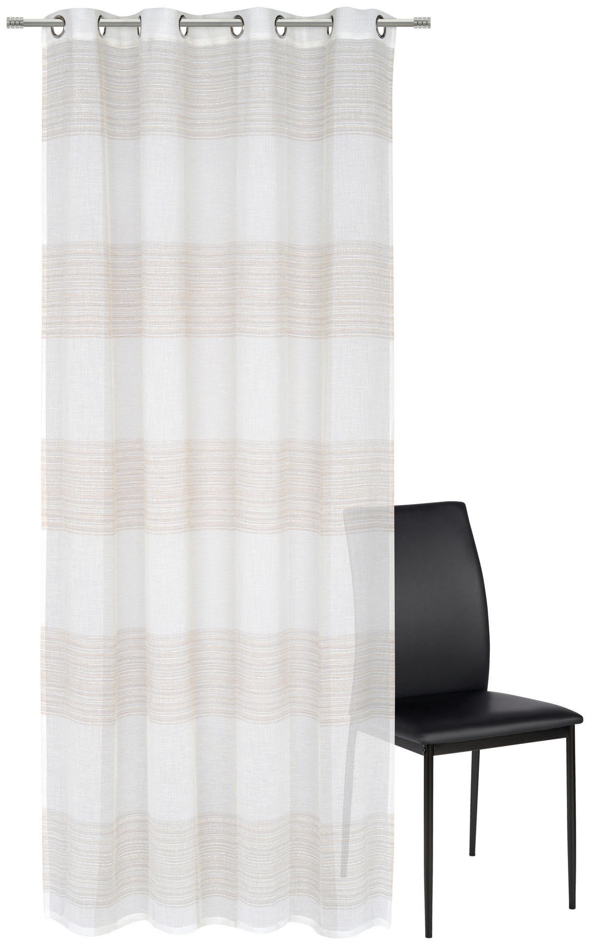 ÖSENSCHAL ARCADIA halbtransparent 140/245 cm   - Beige, KONVENTIONELL, Textil (140/245cm) - Esposa
