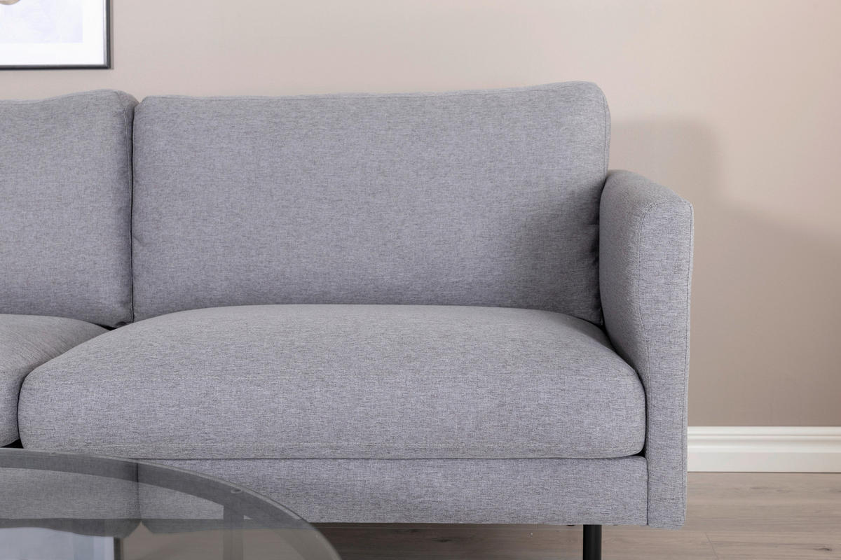 2-SITZER-SOFA in Textilgeflecht Grau, Schwarz  - Schwarz/Grau, Design, Textil/Metall (180/78/80cm) - Livetastic