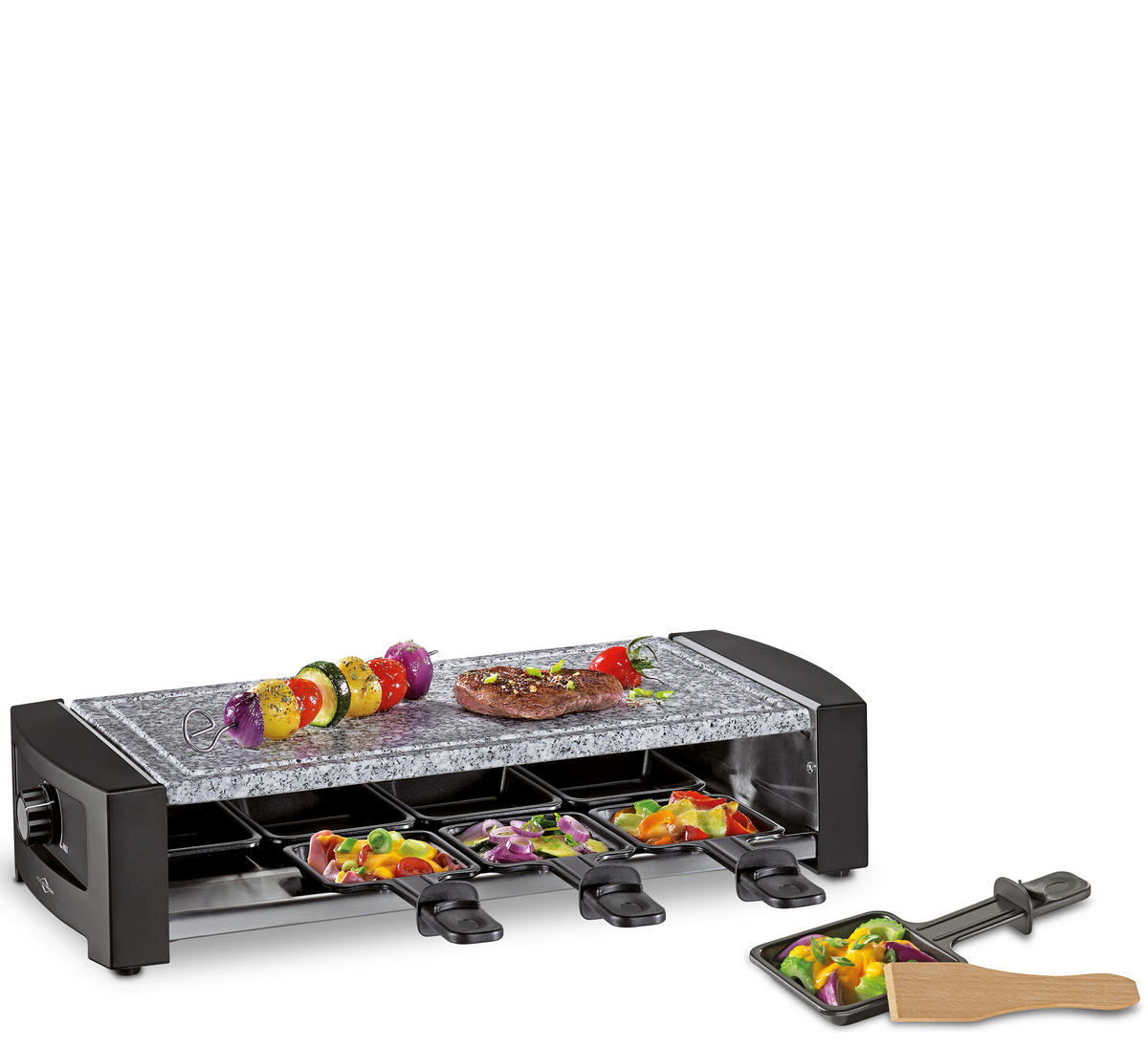 RACLETTE-GRILL HOT STONE8  - Schwarz, Basics, Kunststoff/Stein (48/20,5/10,5cm) - KÜCHENPROFI