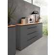 SIDEBOARD Grau Einlegeböden  - Eichefarben/Anthrazit, Design, Holzwerkstoff/Metall (225/102/41cm) - Dieter Knoll