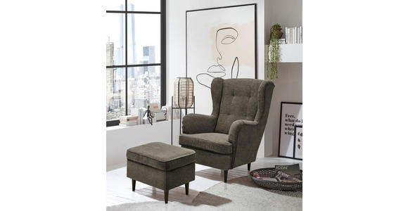 HOCKER in Textil Schwarz, Olivgrün  - Schwarz/Olivgrün, Basics, Holz/Textil (63/43/42cm) - Carryhome