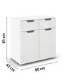 KOMMODE  in 80/81/42 cm  - Dunkelgrau/Weiß, Design, Glas/Holzwerkstoff (80/81/42cm) - Carryhome
