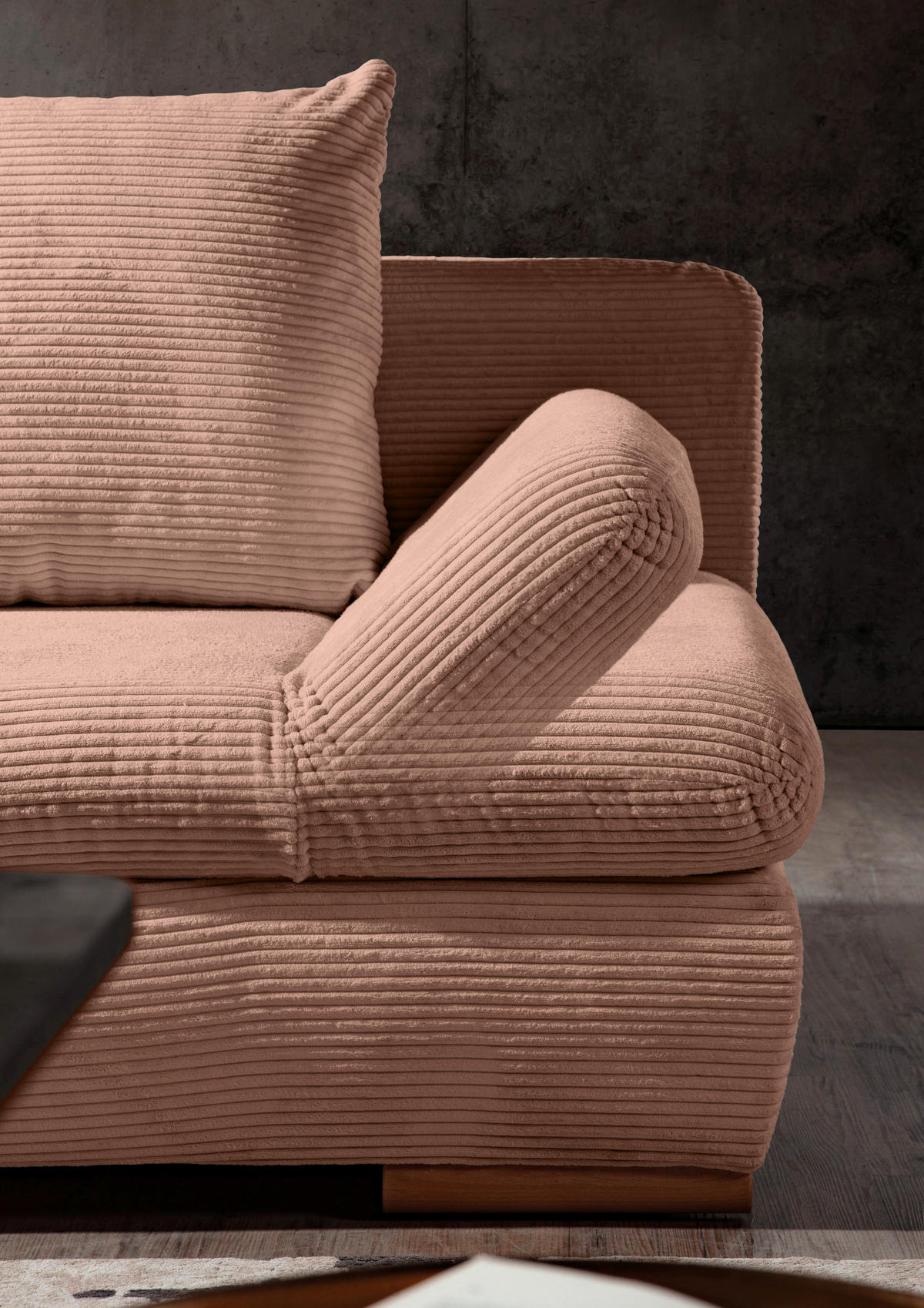 BÄDDSOFFA i manchester gammelrosa  - gammelrosa/naturfärgad, Klassisk, trä/textil (200/75/92cm) - Livetastic