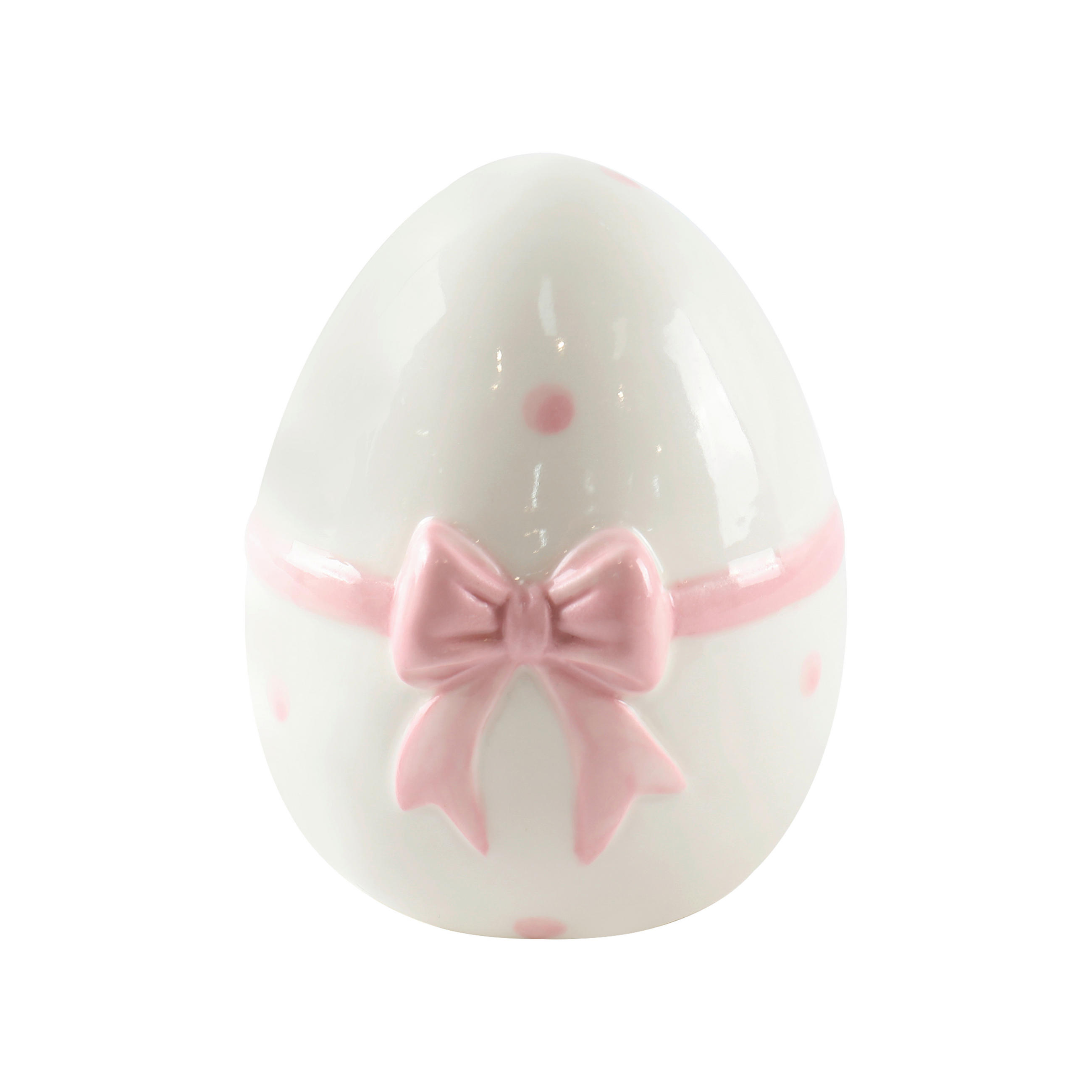 DEKORATIONSÄGG - vit/pink, Lifestyle, keramik (10,2/12,4/9,7cm)