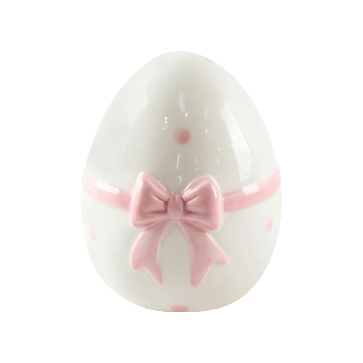 DEKORATIONSÄGG - vit/pink, Lifestyle, keramik (10,2/12,4/9,7cm)