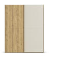 SCHWEBETÜRENSCHRANK 180/223/68 cm 2-türig Eichefarben, Champagner  - Champagner/Eichefarben, Design, Glas/Holz (180/223/68cm) - Novel