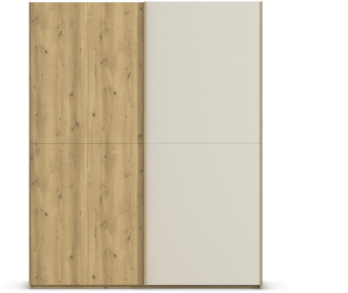 SCHWEBETÜRENSCHRANK 180/223/68 cm 2-türig Eichefarben, Champagner  - Champagner/Eichefarben, Design, Glas/Holz (180/223/68cm) - Novel