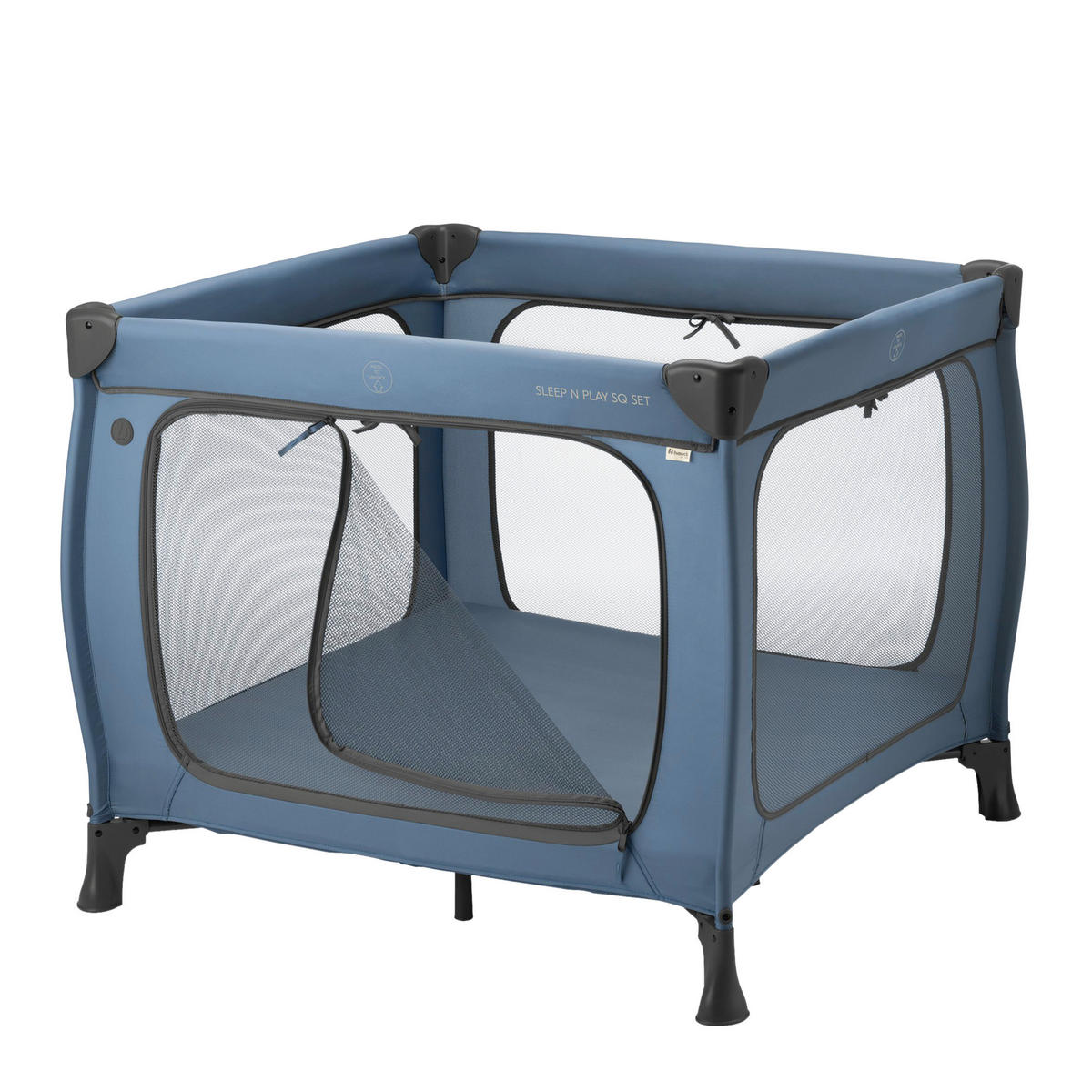 REISEBETT Sleep N Play SQ Set Blau  - Blau, Basics, Kunststoff/Textil (97/76/97cm) - Hauck