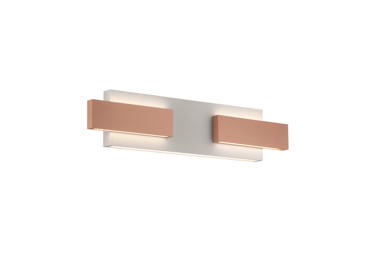 LED-WANDLEUCHTE Rivera 36/8/7 cm   - Aprikose/Grau, Design, Metall (36/8/7cm) - Musterring