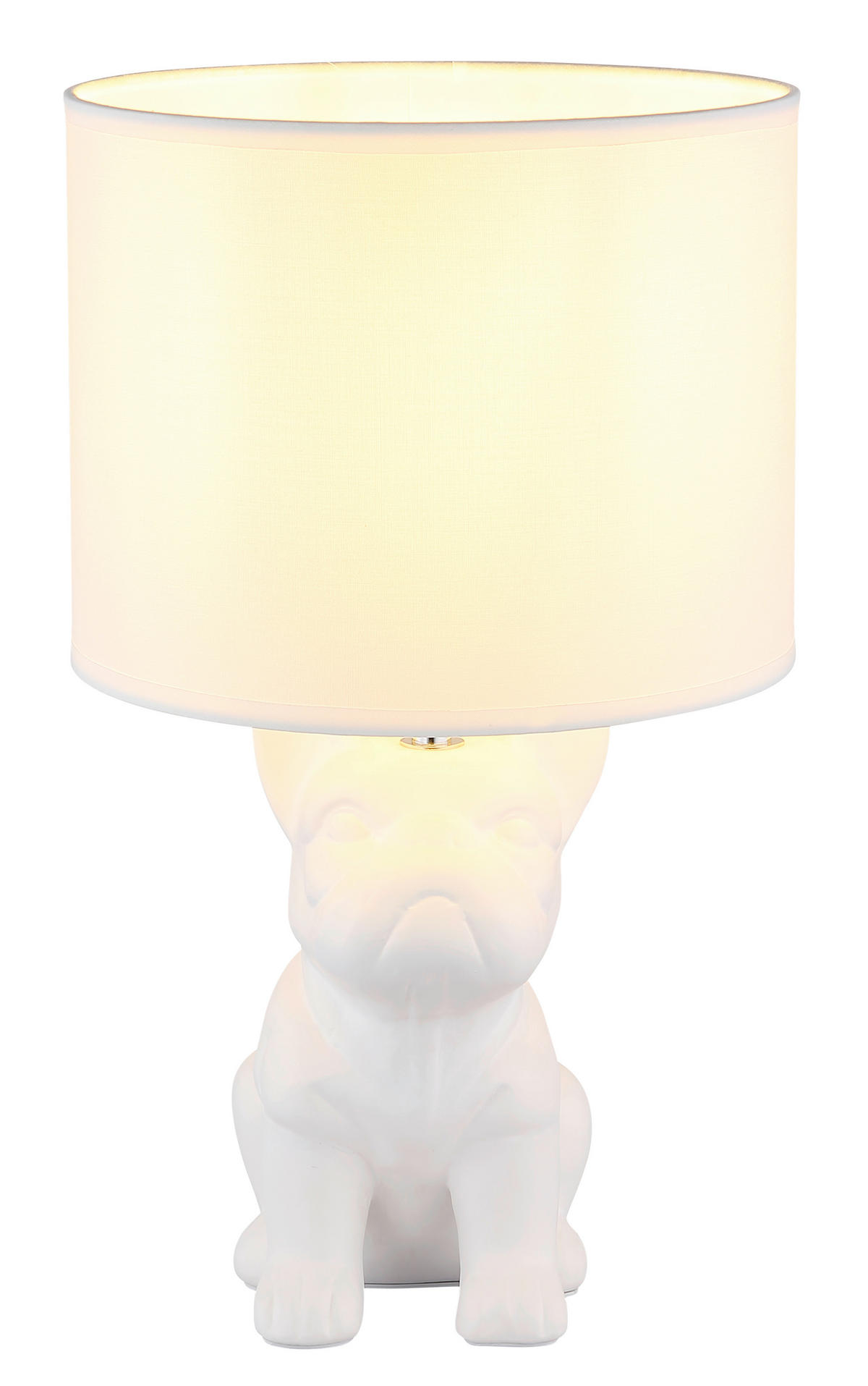 TISCHLEUCHTE 23,3/22/40 cm   - Weiß, Trend, Textil (23,3/22/40cm) - Globo