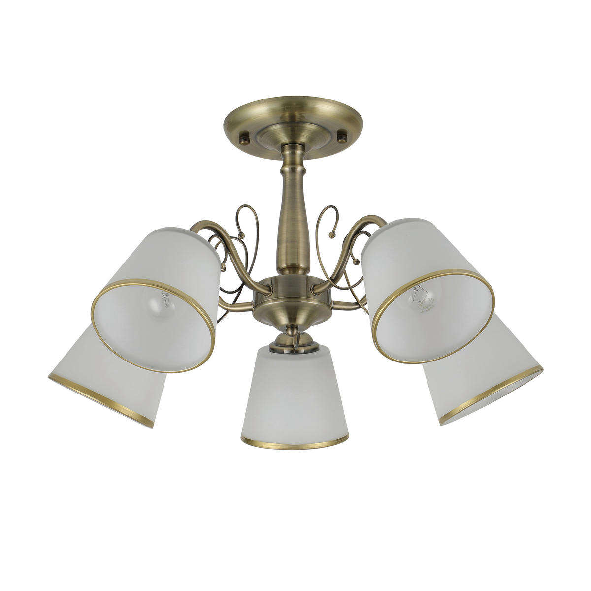 DECKENLEUCHTE Losanna 54/54/30 cm   - Weiß/Bronzefarben, KONVENTIONELL, Metall (54/54/30cm)