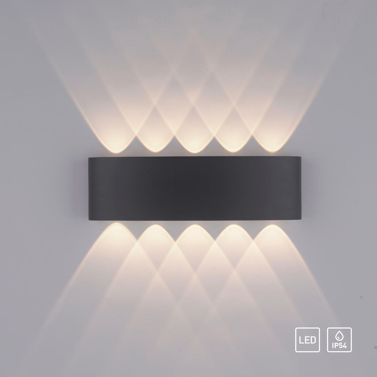 LED-WANDLEUCHTE 27/4,7/8 cm   - Anthrazit, Design, Kunststoff/Metall (27/4,7/8cm)