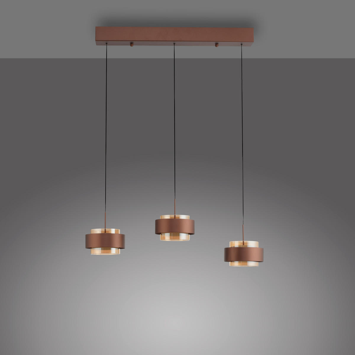 LED-HÄNGELEUCHTE 72/16/200 cm  - Kupferfarben, Design, Kunststoff/Metall (72/16/200cm)