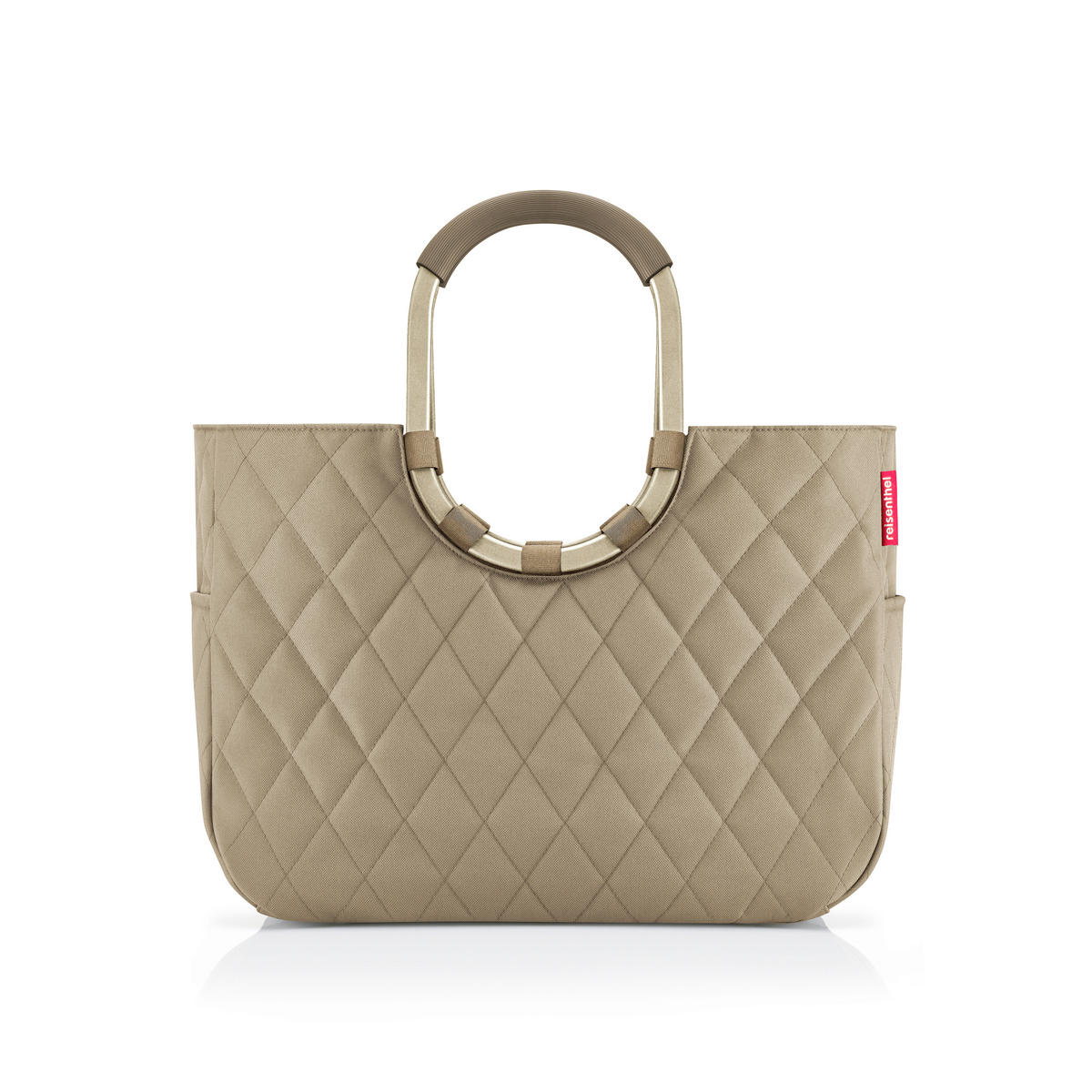EINKAUFSTASCHE Loopshopper L frame rhombus olive  - Basics (46/34,5/25cm) - Reisenthel