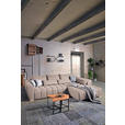 ECKSOFA  in Webstoff Beige  304/218 cm  - Beige/Silberfarben, MODERN, Kunststoff/Textil (304/218cm) - Carryhome