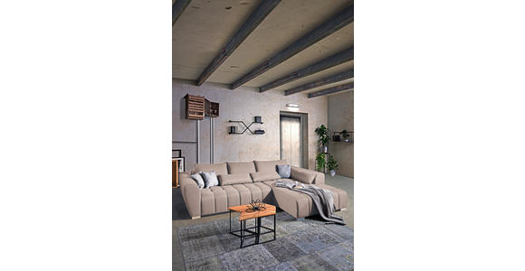 ECKSOFA  in Webstoff Beige  304/218 cm  - Beige/Silberfarben, MODERN, Kunststoff/Textil (304/218cm) - Carryhome