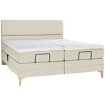 BOXSPRINGBETT 200/200 cm  in Hellgrau  - Eichefarben/Hellgrau, KONVENTIONELL, Holz/Textil (200/200cm) - Voleo