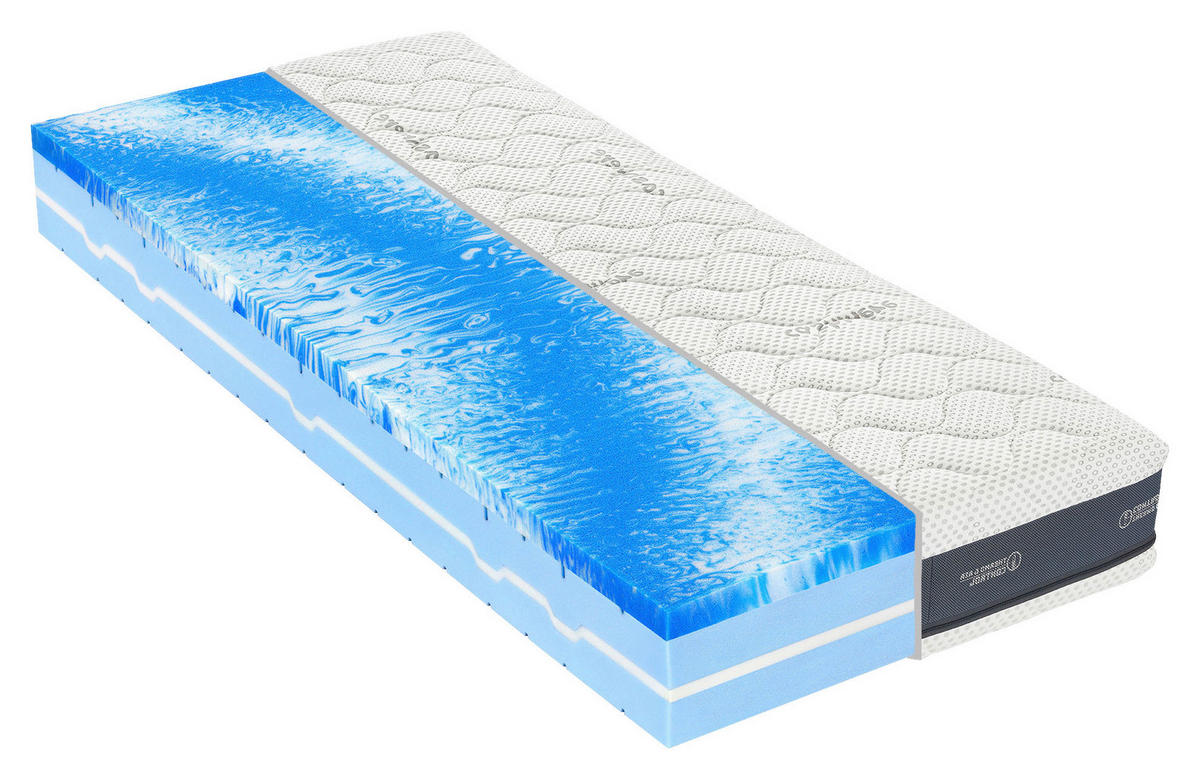 MATRAC Z GÉLOVEJ PENY, 90/200 cm - sivá/biela, Konventionell, textil (90/200cm) - Swedish Line