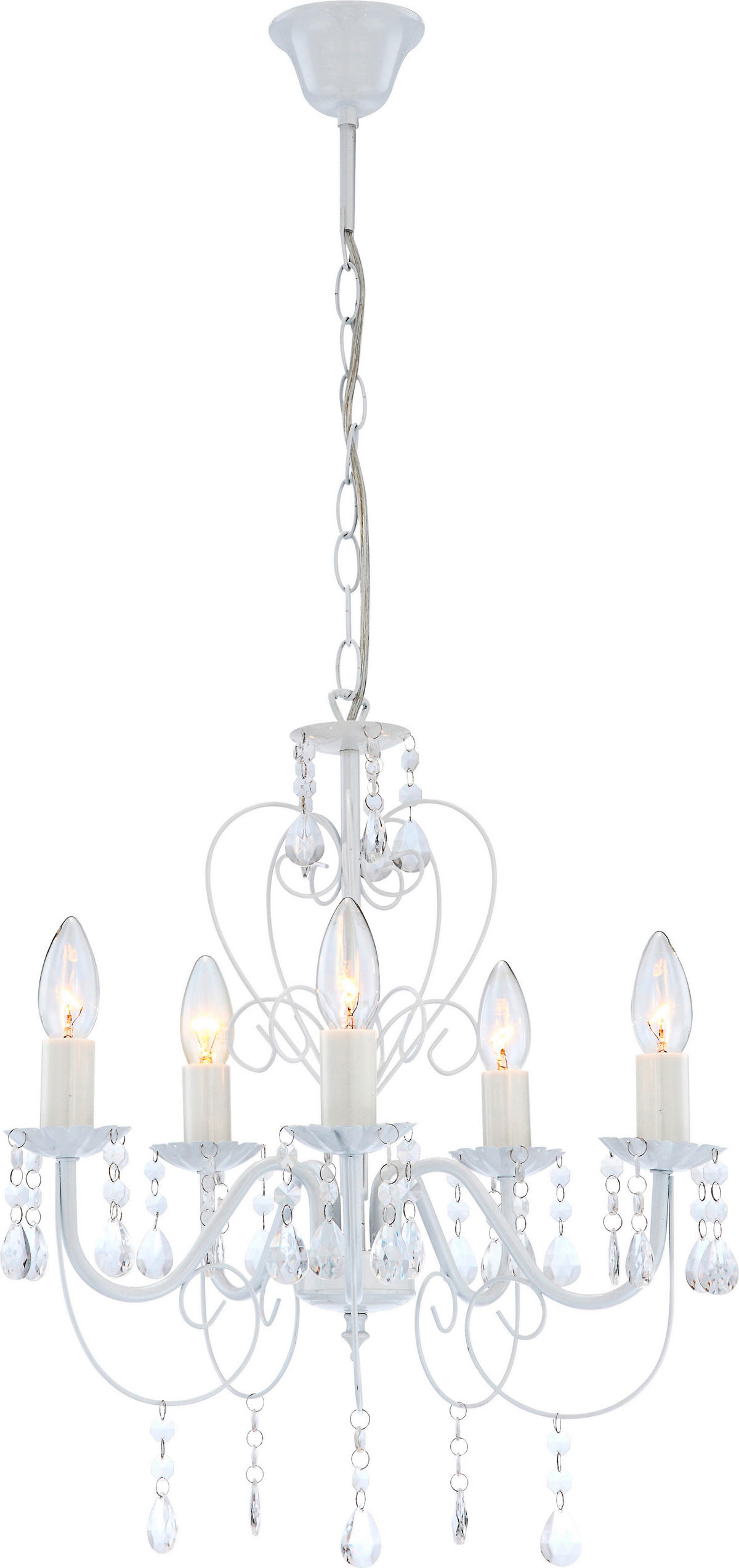 KRONLEUCHTER 44/150 cm    - Weiss, Lifestyle, Kunststoff/Metall (44/150cm) - Globo