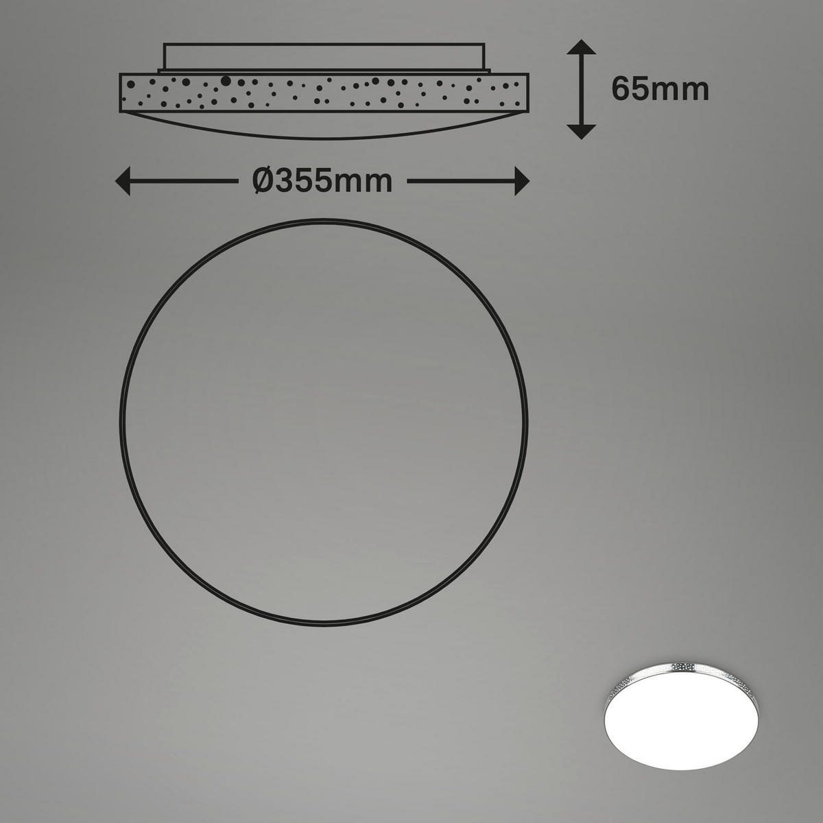 KUPAONSKA LED SVJETILJKA STRO  - boje kroma, Basics, metal (35,5/6,5cm)
