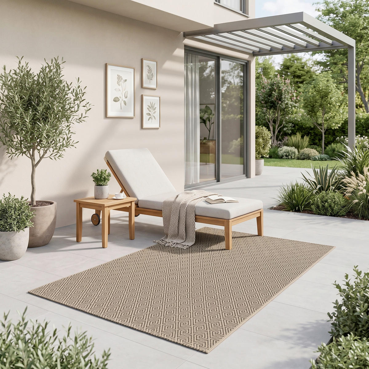 OUTDOORTEPPICH für Terrasse und Balkon 80/150 cm Kenzy Naturfarben  - Naturfarben, KONVENTIONELL, Textil (80/150cm) - Novel