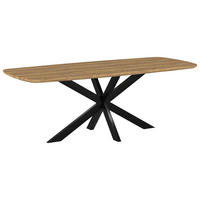 ESSTISCH Holz, Metall  - Beigebraun/Schwarz, Konventionell, Holz/Metall (220/77/100cm) - MID.YOU