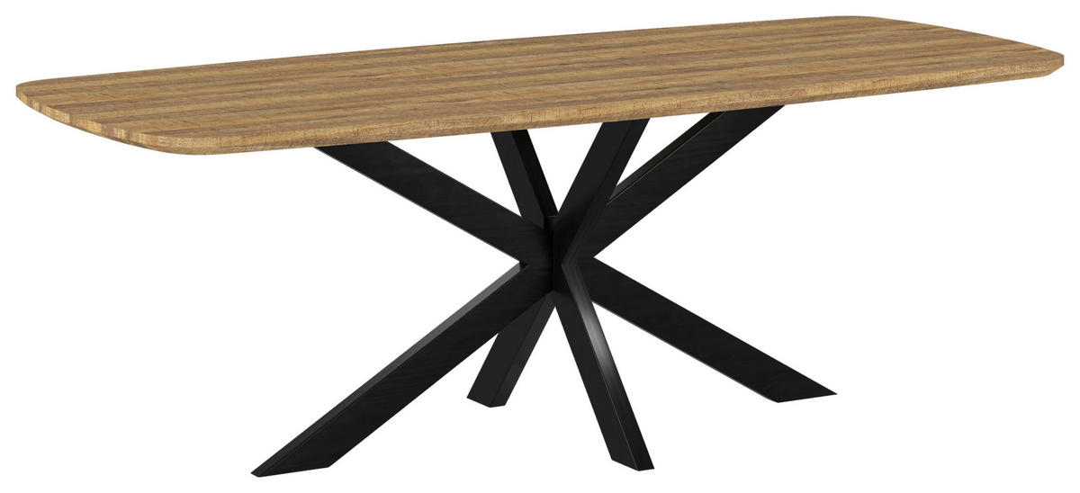 ESSTISCH Holz, Metall  - Beigebraun/Schwarz, Konventionell, Holz/Metall (220/77/100cm) - MID.YOU