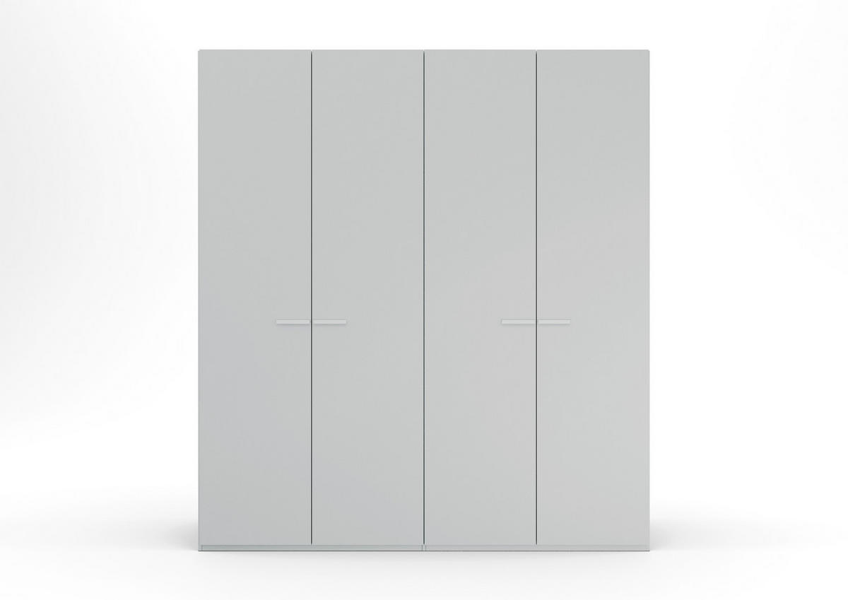 DREHTÜRENSCHRANK  in Hellgrau  - Hellgrau, Trend, Glas/Holzwerkstoff (201/235/60cm) - Novel