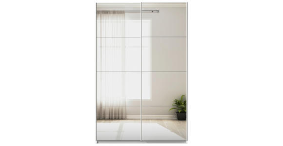 SCHWEBETÜRENSCHRANK  in Weiß  - Alufarben/Weiß, KONVENTIONELL, Glas/Holzwerkstoff (181/229/62cm) - Xora