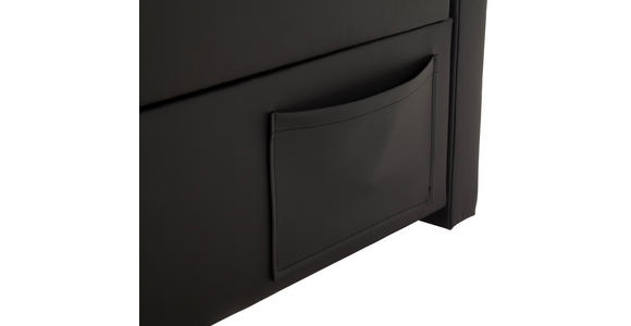 BOXSPRINGBETT 120/200 cm  in Schwarz  - Silberfarben/Schwarz, Design, Kunststoff/Textil (120/200cm) - Xora